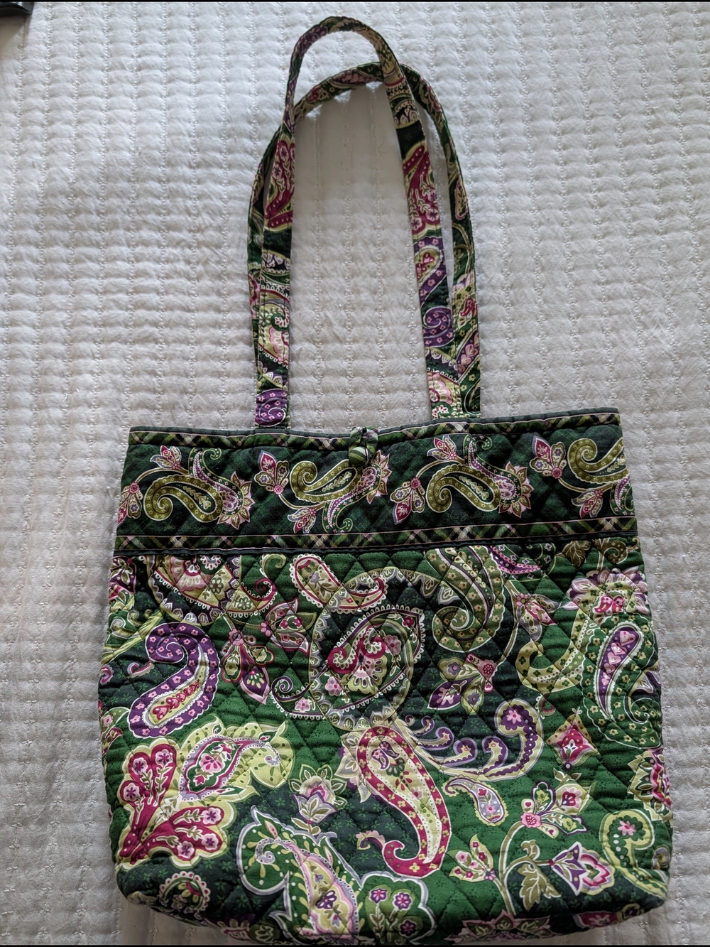Vera Bradley Retired "Chelsea Green" and Purple Quilted Paisley Tote